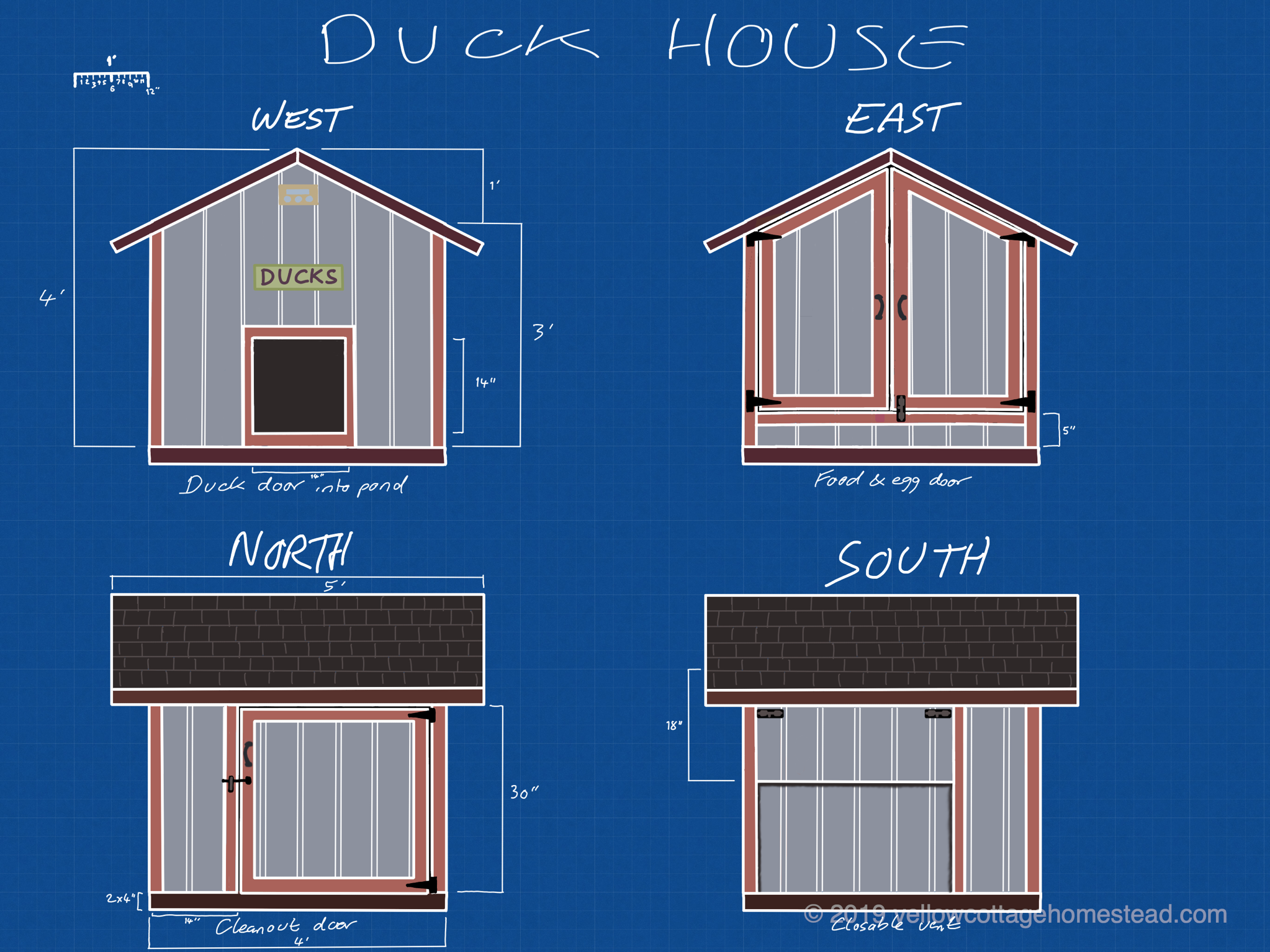 Duck house plans Yellow Cottage Homestead