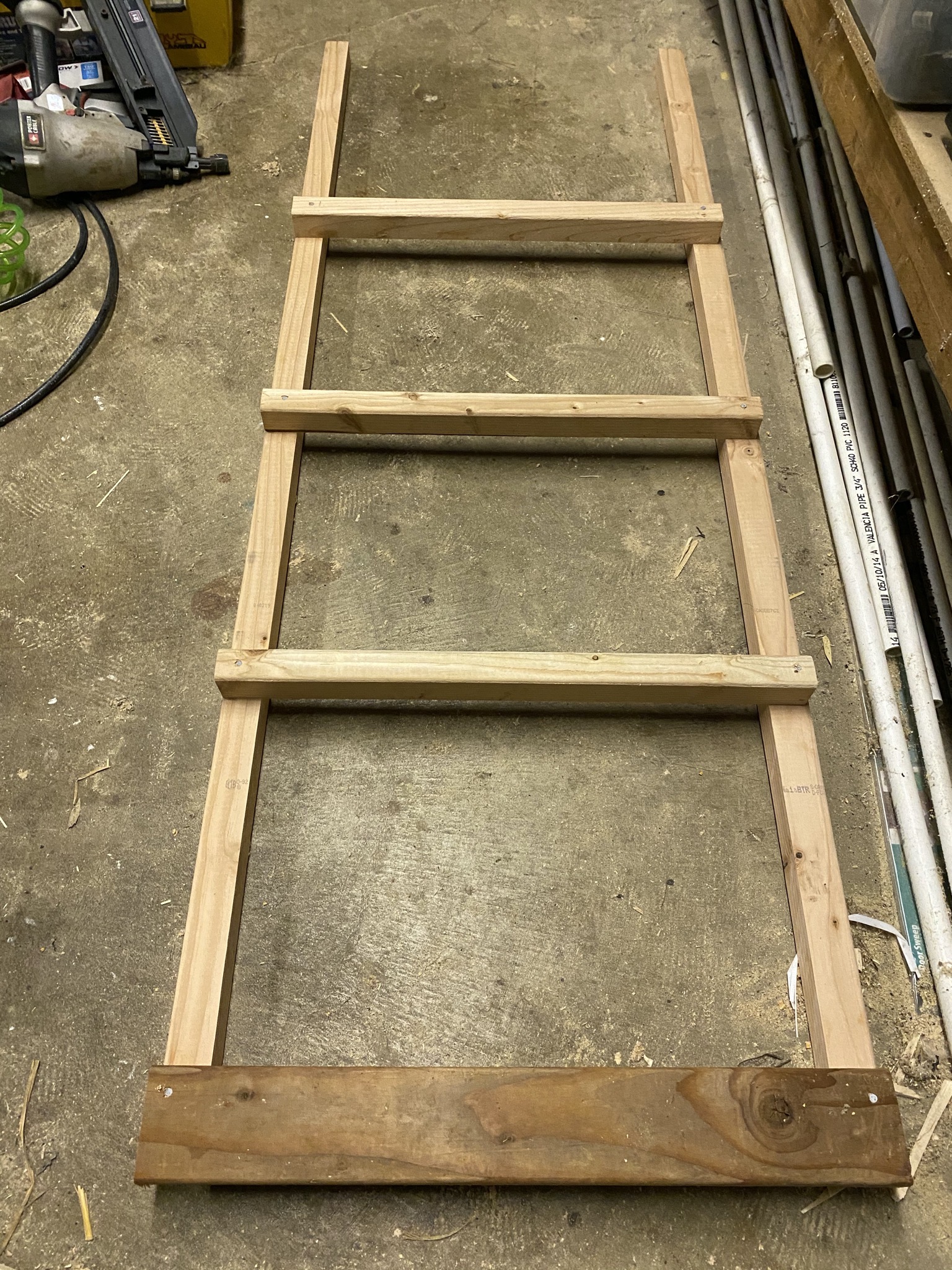 Building greenhouse shelving: back shelves – Yellow Cottage Homestead